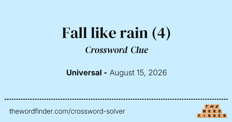 Fall like rain crossword clue image