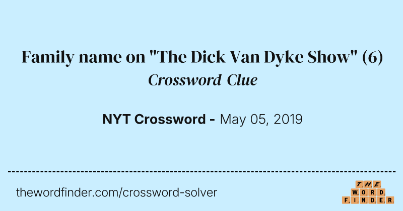 Family name on "The Dick Van Dyke Show" crossword clue image