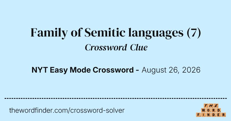 Family of Semitic languages crossword clue image