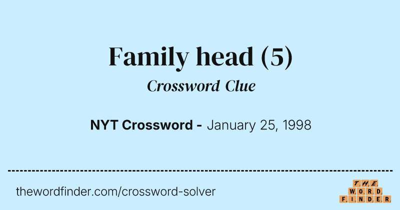 Family head crossword clue image
