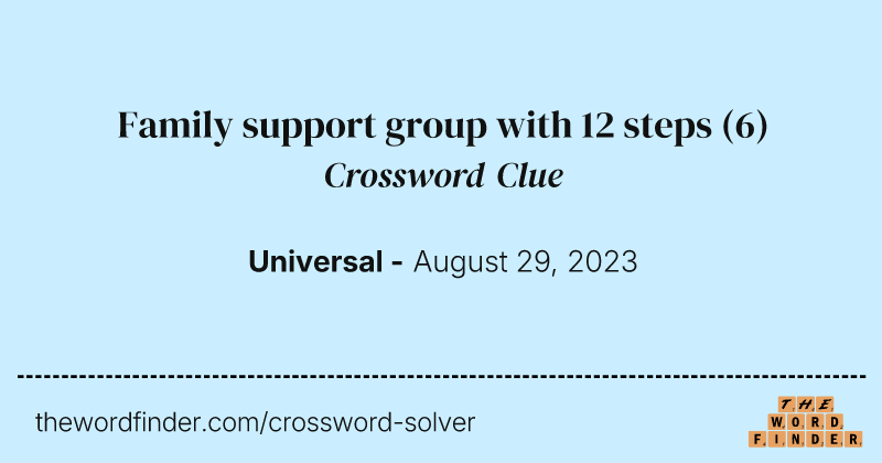 Family support group with 12 steps crossword clue image
