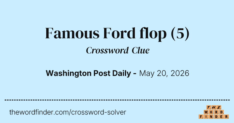 Famous Ford flop crossword clue image