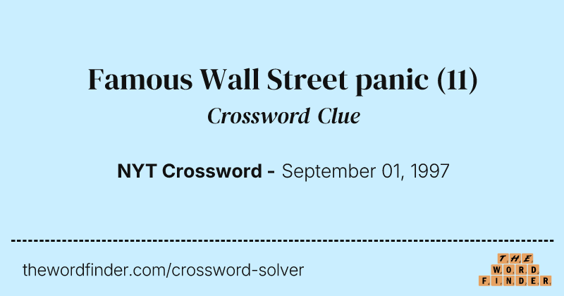 Famous Wall Street panic crossword clue image
