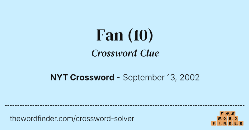 Fan crossword clue image