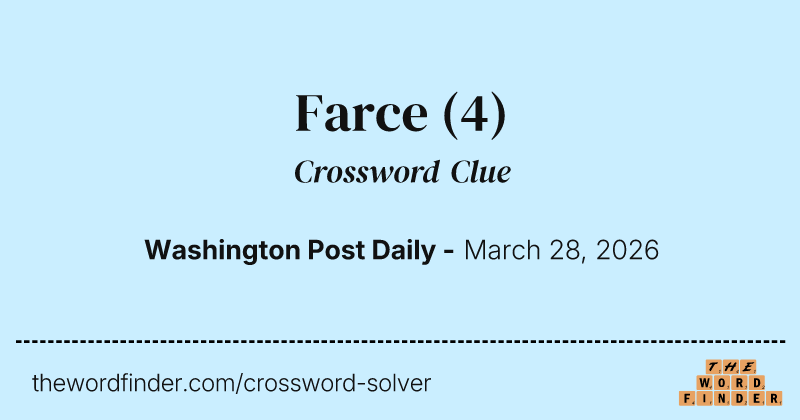Farce crossword clue image