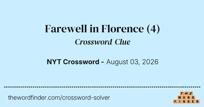 Farewell in Florence crossword clue image