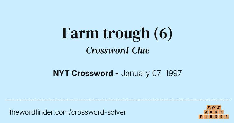 Farm trough crossword clue image