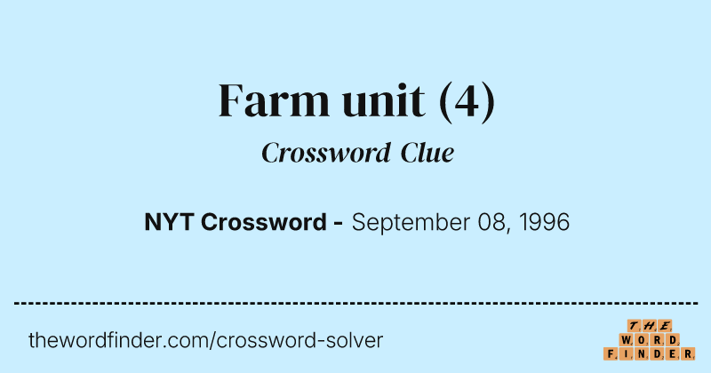 Farm unit crossword clue image