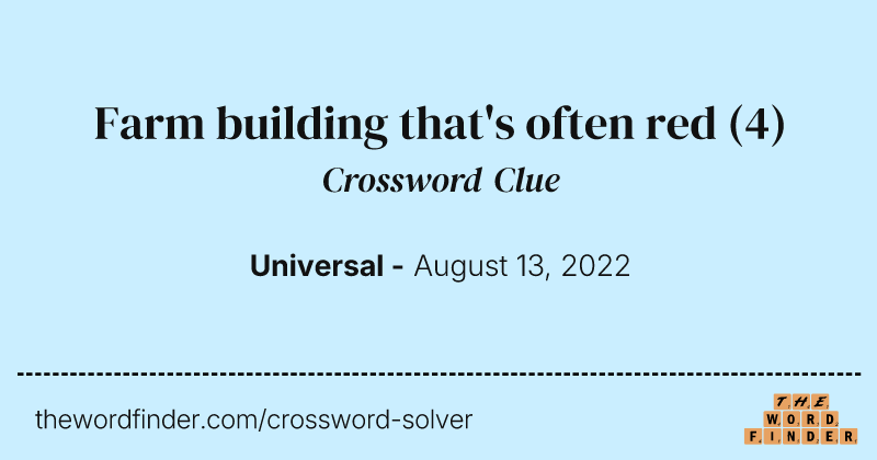 Farm building that's often red crossword clue image