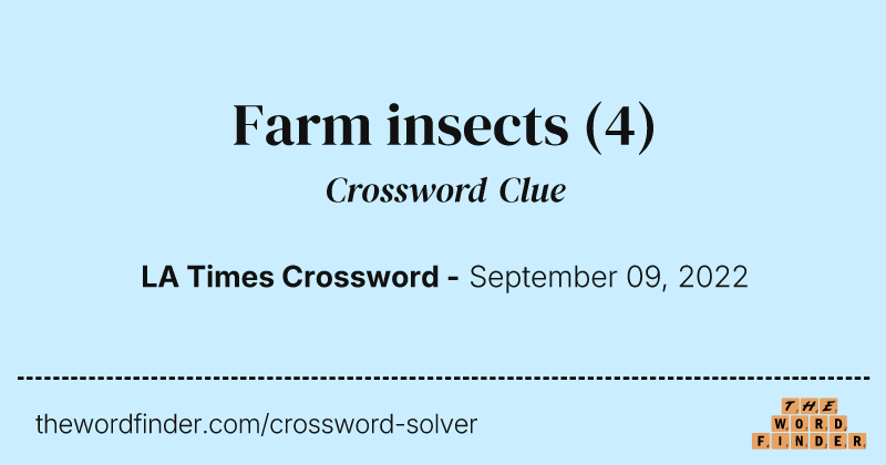 Farm insects crossword clue image