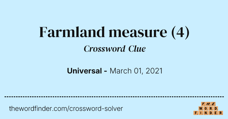 Farmland measure crossword clue image