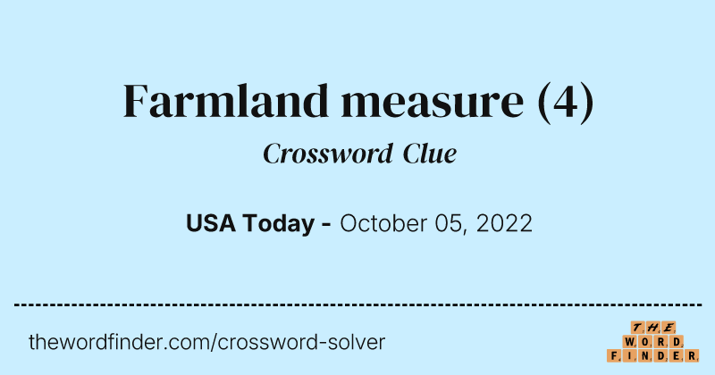 Farmland measure crossword clue image