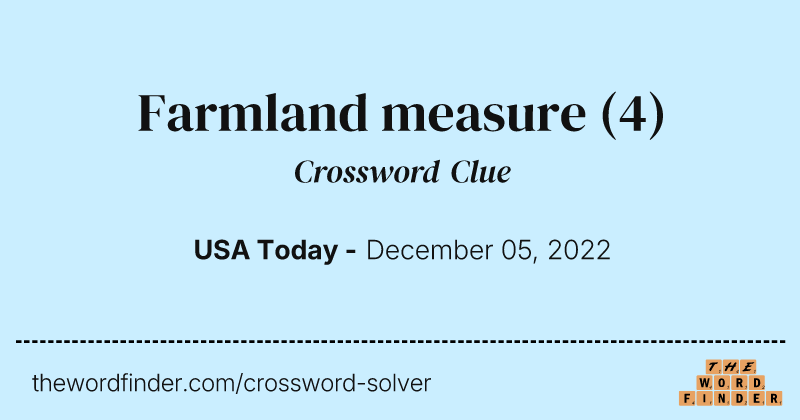 Farmland measure crossword clue image