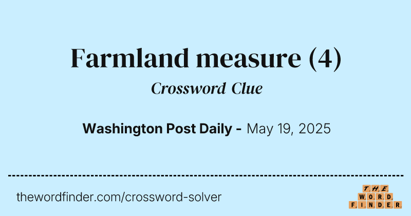 Farmland measure crossword clue image