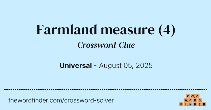 Farmland measure crossword clue image