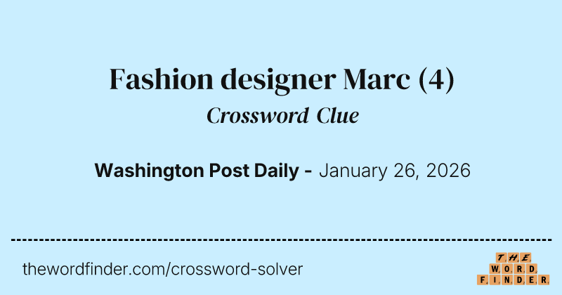 Fashion designer Marc crossword clue image