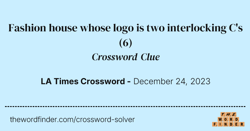Fashion house whose logo is two interlocking C's crossword clue image