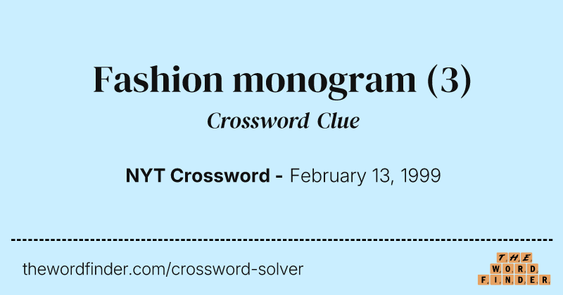 Fashion monogram crossword clue image