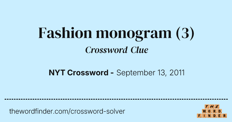 Fashion monogram crossword clue image
