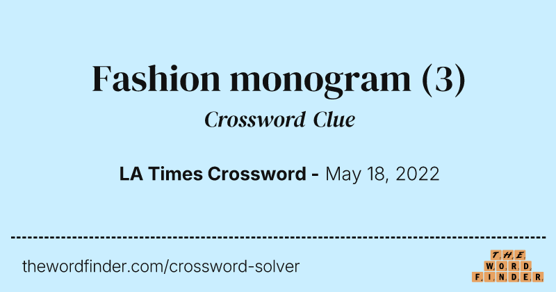 Fashion monogram crossword clue image