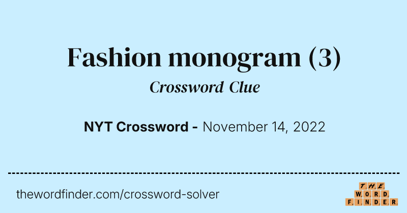 Fashion monogram crossword clue image