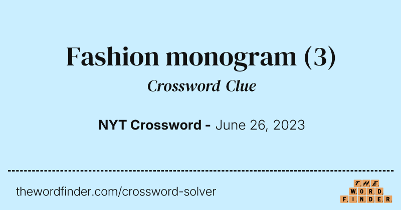Fashion monogram crossword clue image
