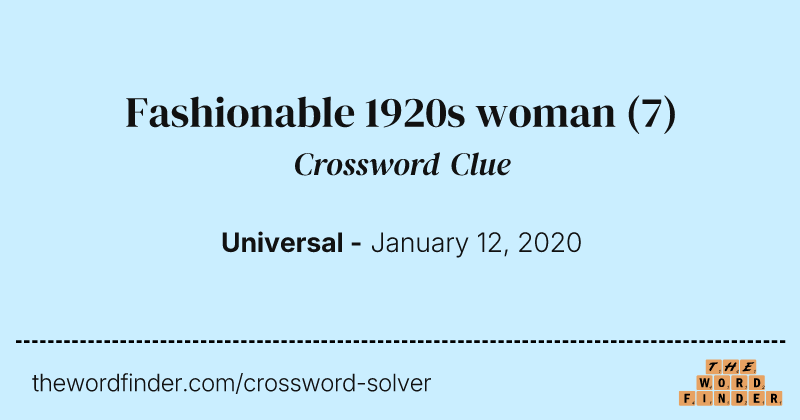 Fashionable 1920s woman crossword clue image