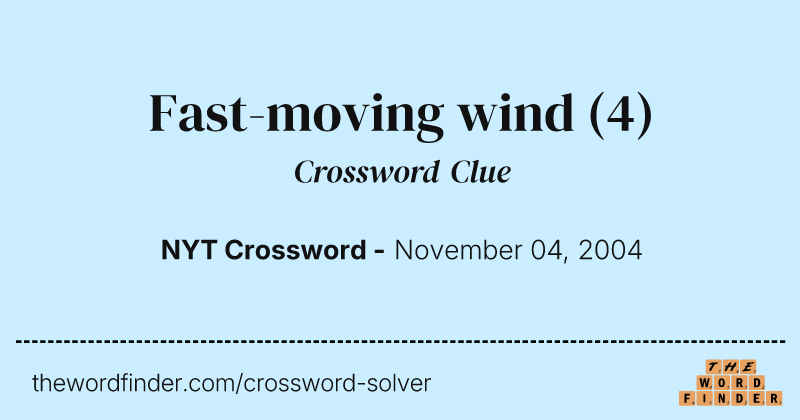 Fast-moving wind crossword clue image
