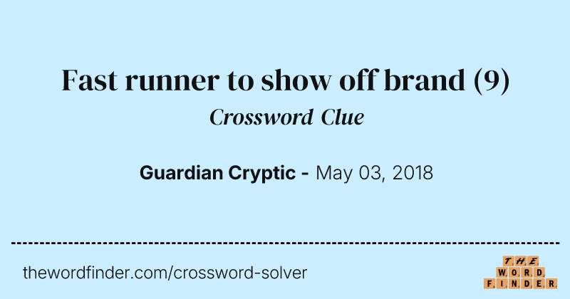 Fast runner to show off brand crossword clue image