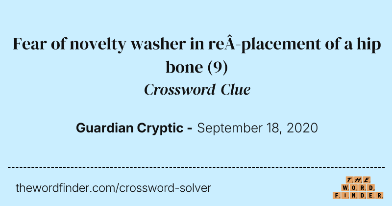 Fear of novelty washer in replacement of a hip bone crossword clue image