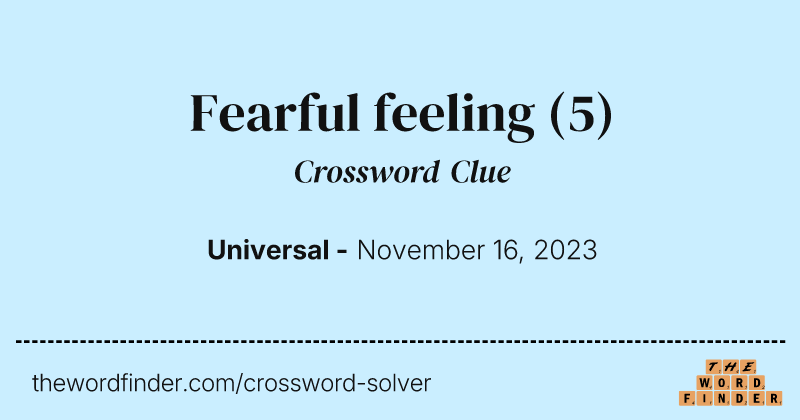 Fearful feeling crossword clue image
