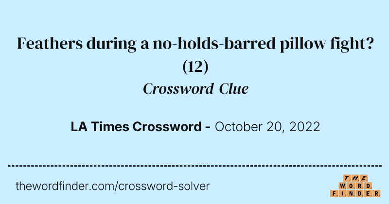 Feathers during a no-holds-barred pillow fight? crossword clue image