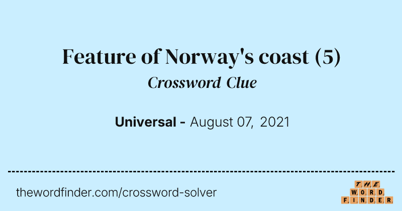 Feature of Norway's coast crossword clue image