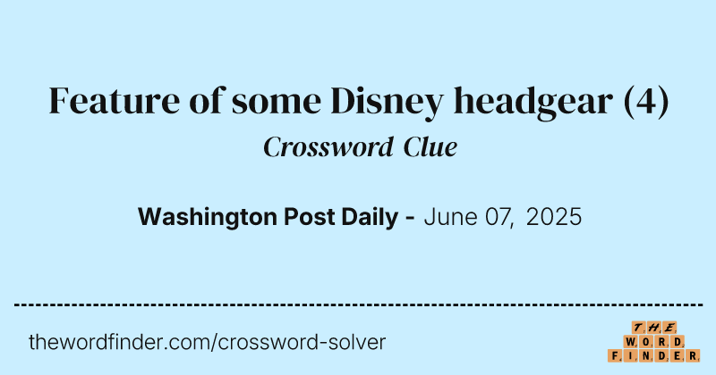 Feature of some Disney headgear crossword clue image