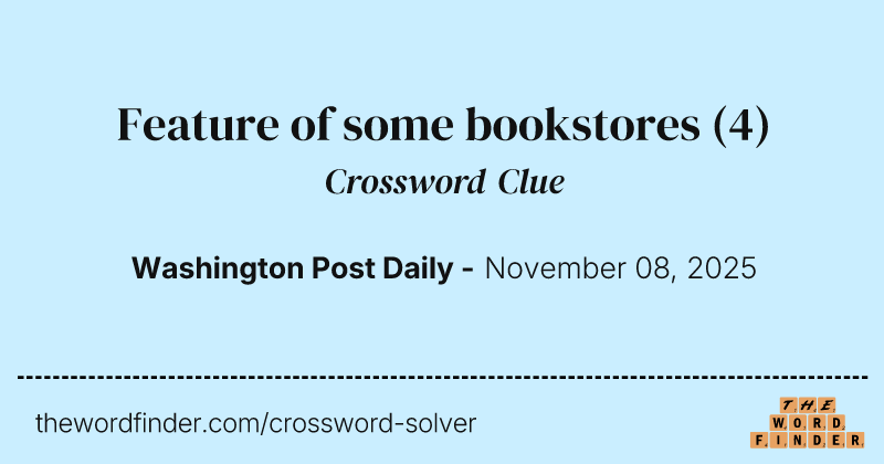 Feature of some bookstores crossword clue image