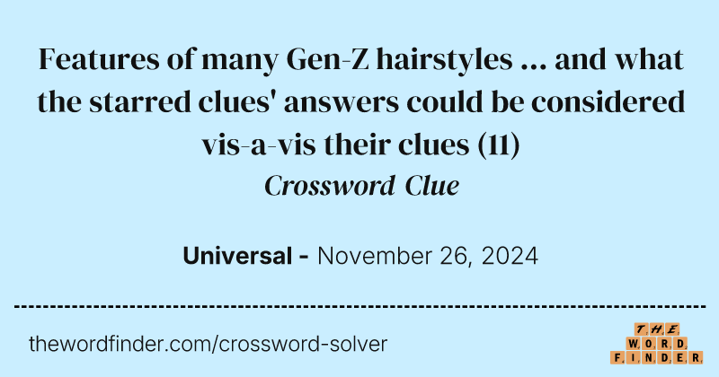 Features of many Gen-Z hairstyles ... and what the starred clues' answers could be considered vis-a-vis their clues crossword clue image