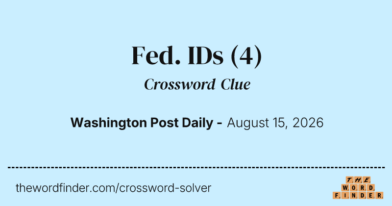 Fed. IDs crossword clue image