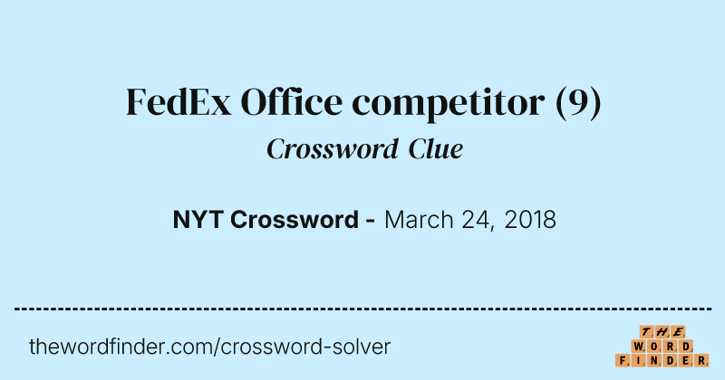 FedEx Office competitor crossword clue image