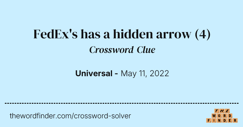 FedEx's has a hidden arrow crossword clue image