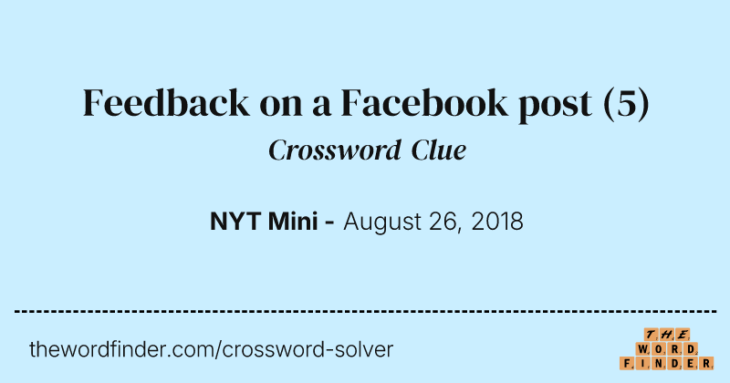 Feedback on a Facebook post crossword clue image