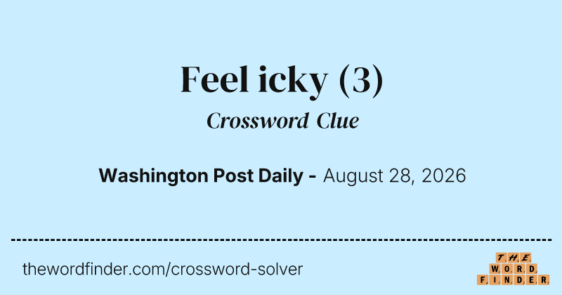 Feel icky crossword clue image