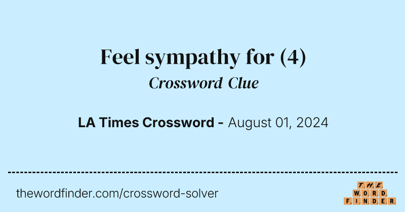 Feel sympathy for crossword clue image