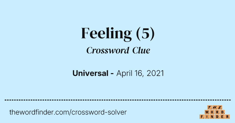 Feeling crossword clue image