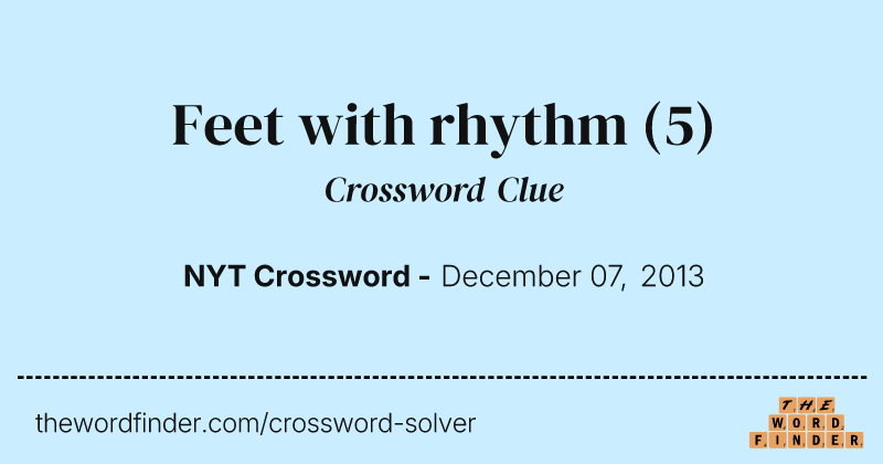 Feet with rhythm crossword clue image