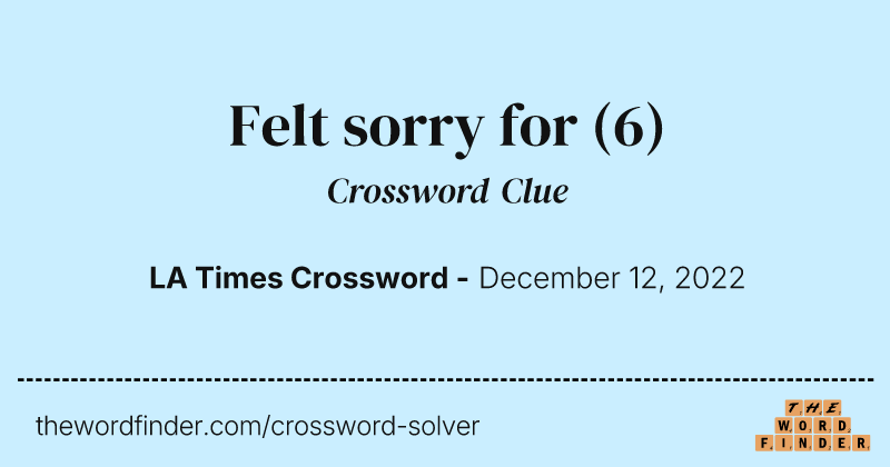 Felt sorry for crossword clue image
