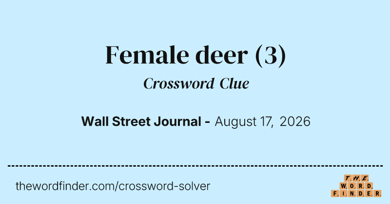 Female deer crossword clue image