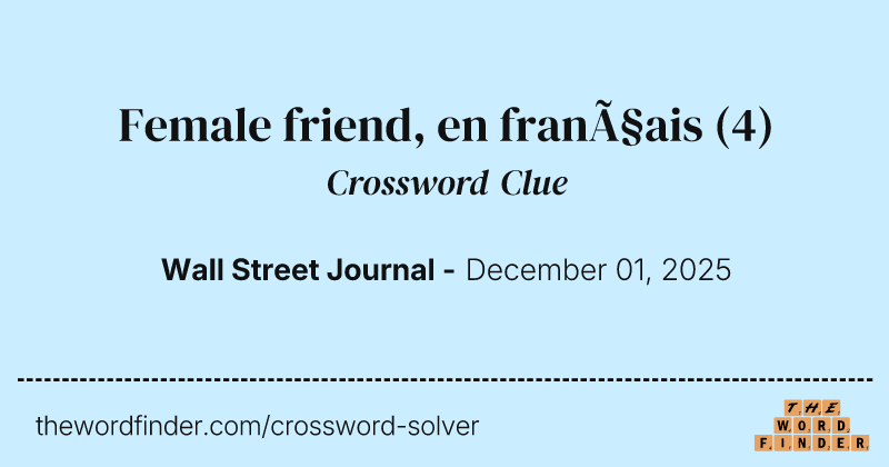 Female friend, en français crossword clue image