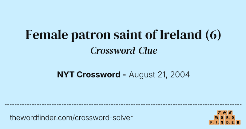 Female patron saint of Ireland crossword clue image