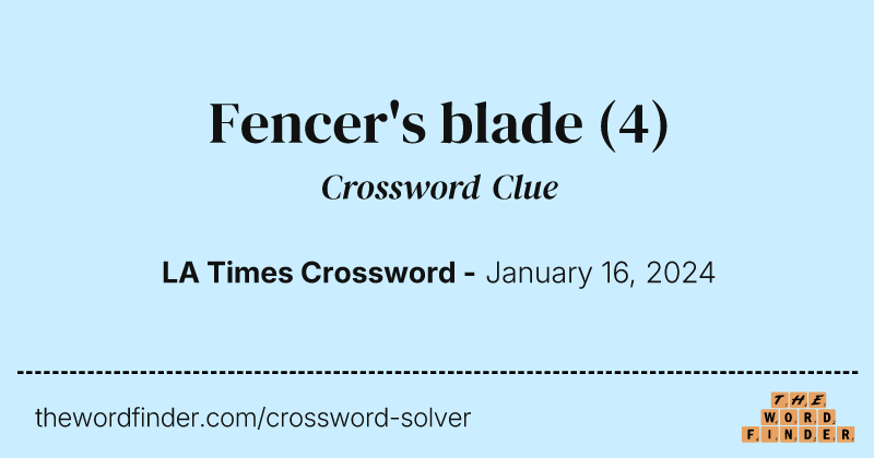 Fencer's blade crossword clue image