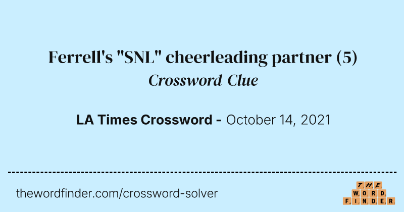 Ferrell's "SNL" cheerleading partner crossword clue image